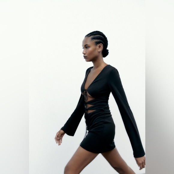 ZARA Cut Out Mini Dress - Picture 2 of 7